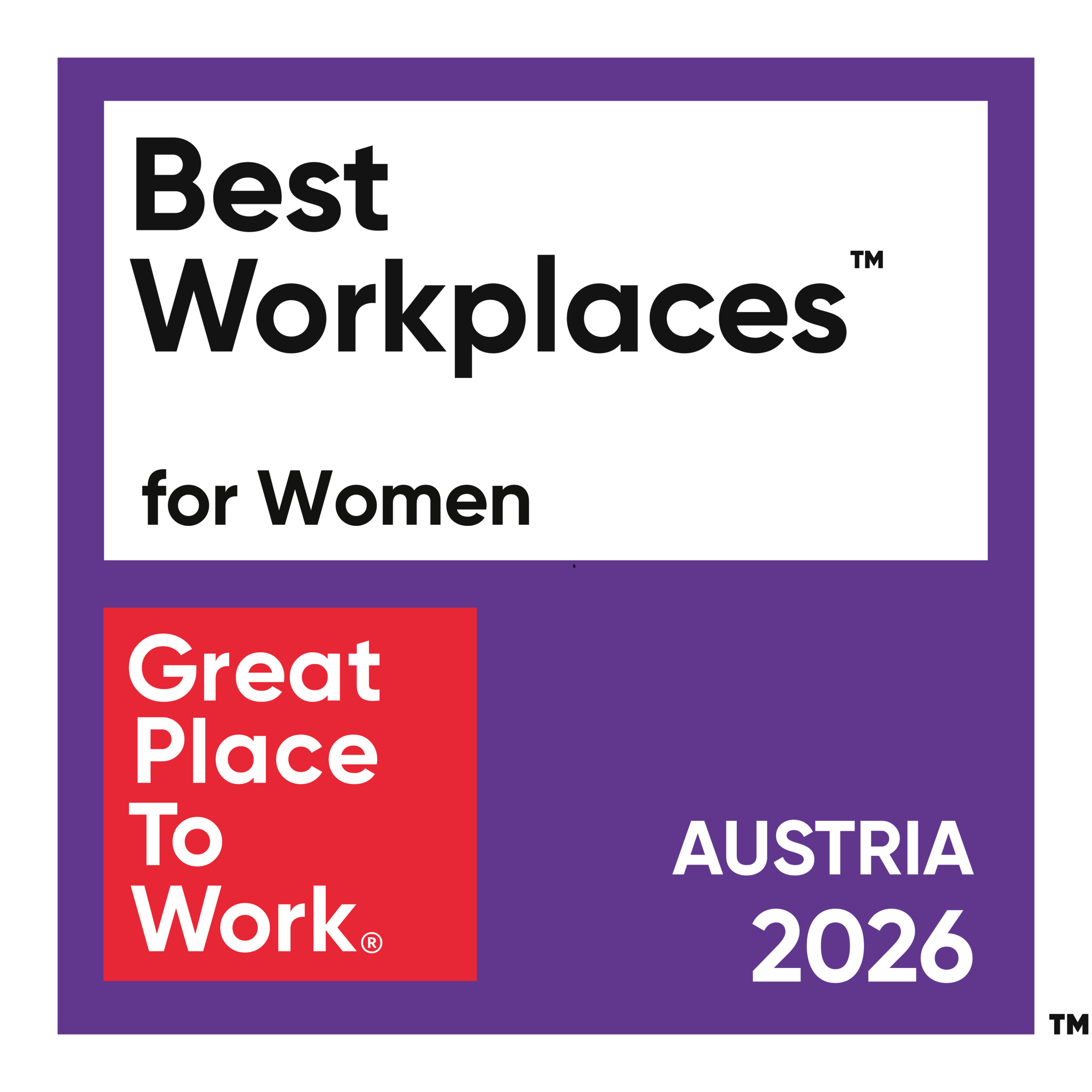 Auszeichnungsbadge von Best Workplace for Women 2026